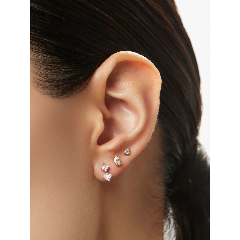 Ana Luisa Val White Set Mini Stud Earrings Jewelry Ear Stack 3 Piece 14k Gold